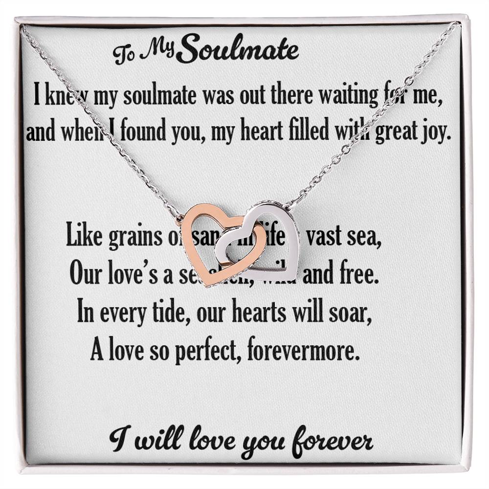 To My Soulmate-Interlocking hearts necklace - I will love you forever